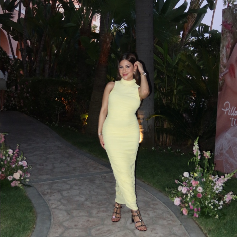 AFRM Pale Yellow Sleeveless Maxi Dress